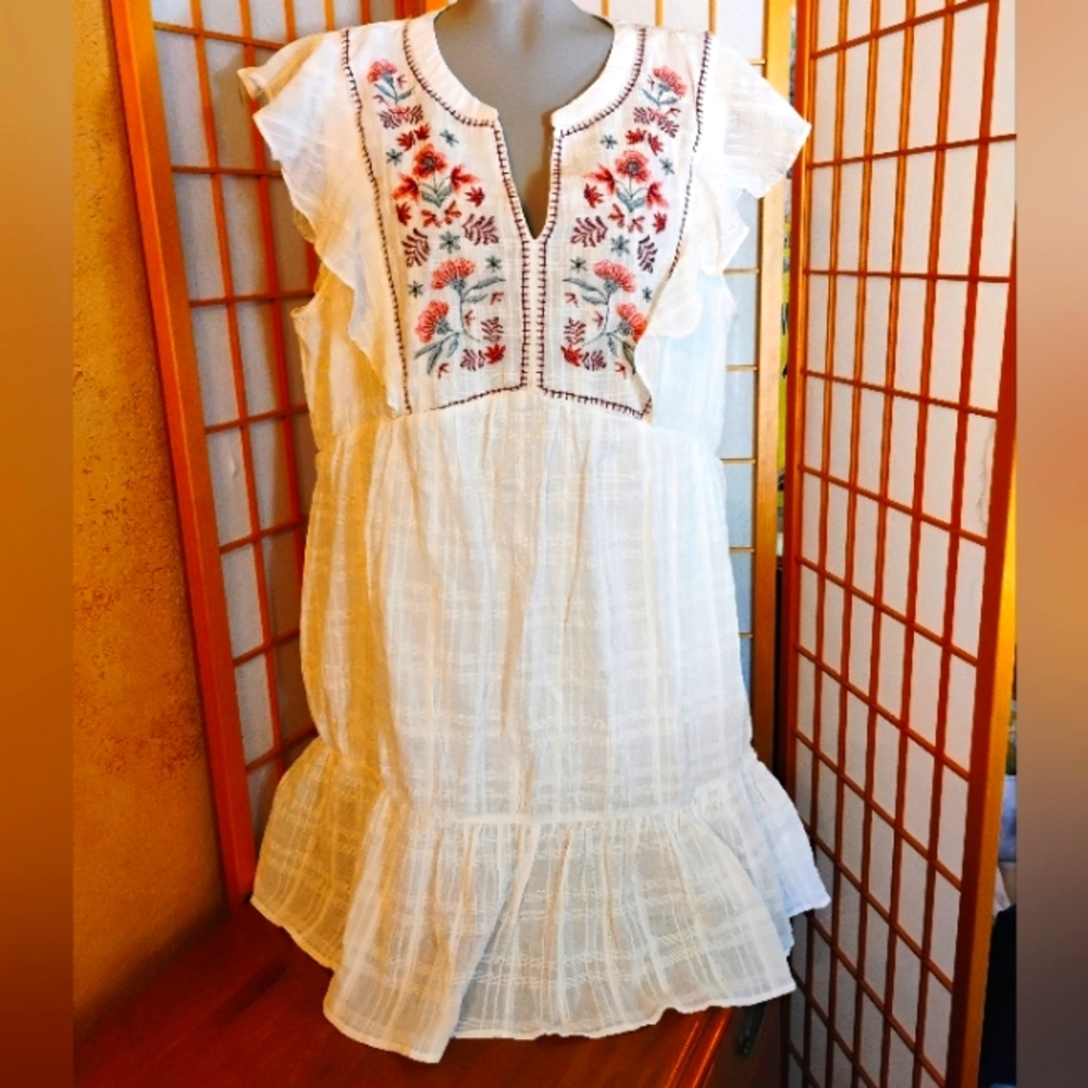 NEW Sonoma White Tiered Dress, XXL